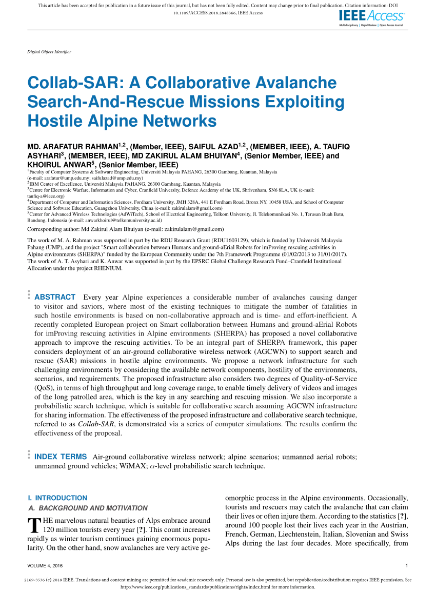 PDF) Collab-SAR: A Collaborative Avalanche Search-And-Rescue Missions  Exploiting Hostile Alpine Networks