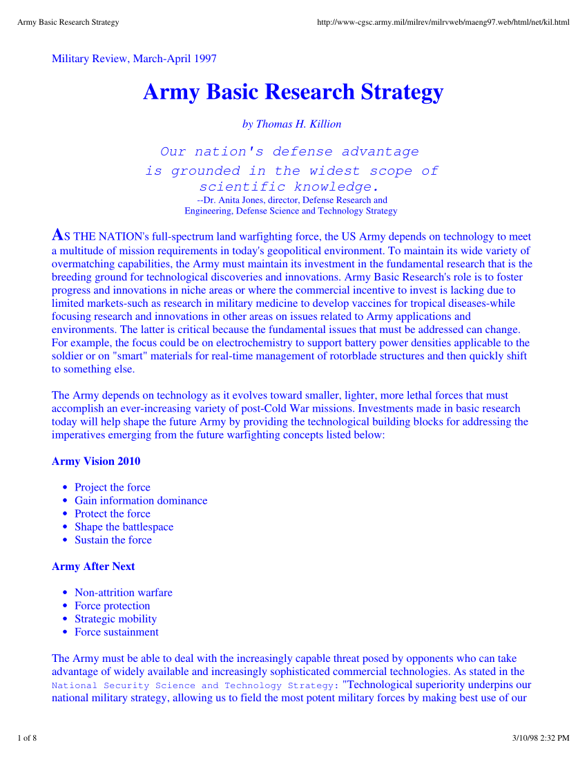 army research lab strategic plan