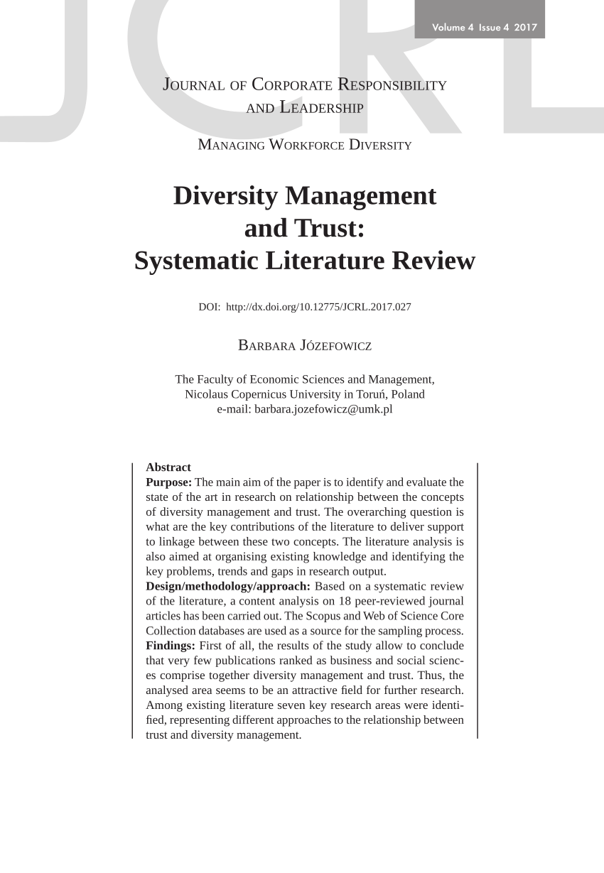 Diversity literature review