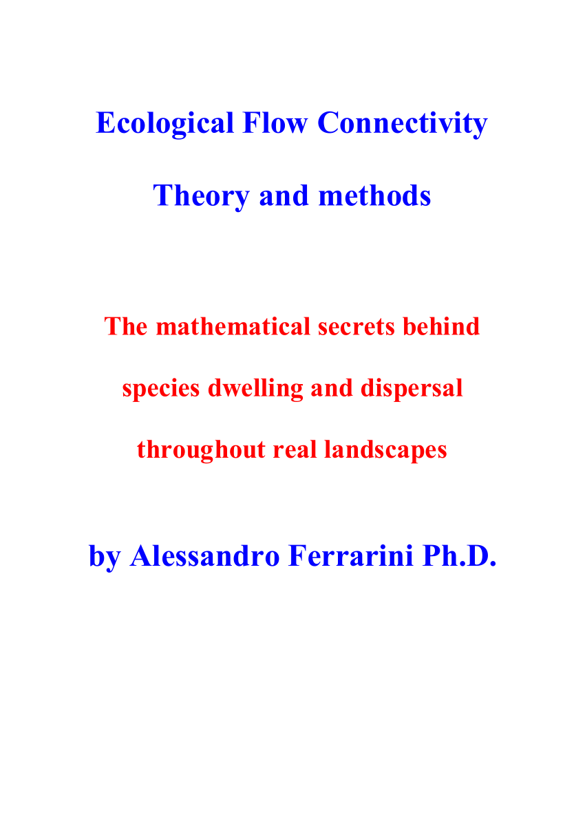 Pdf Ecological Flow Connectivity Theory And Methods