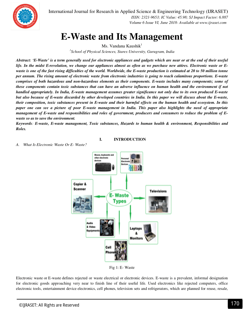 current research on e waste management