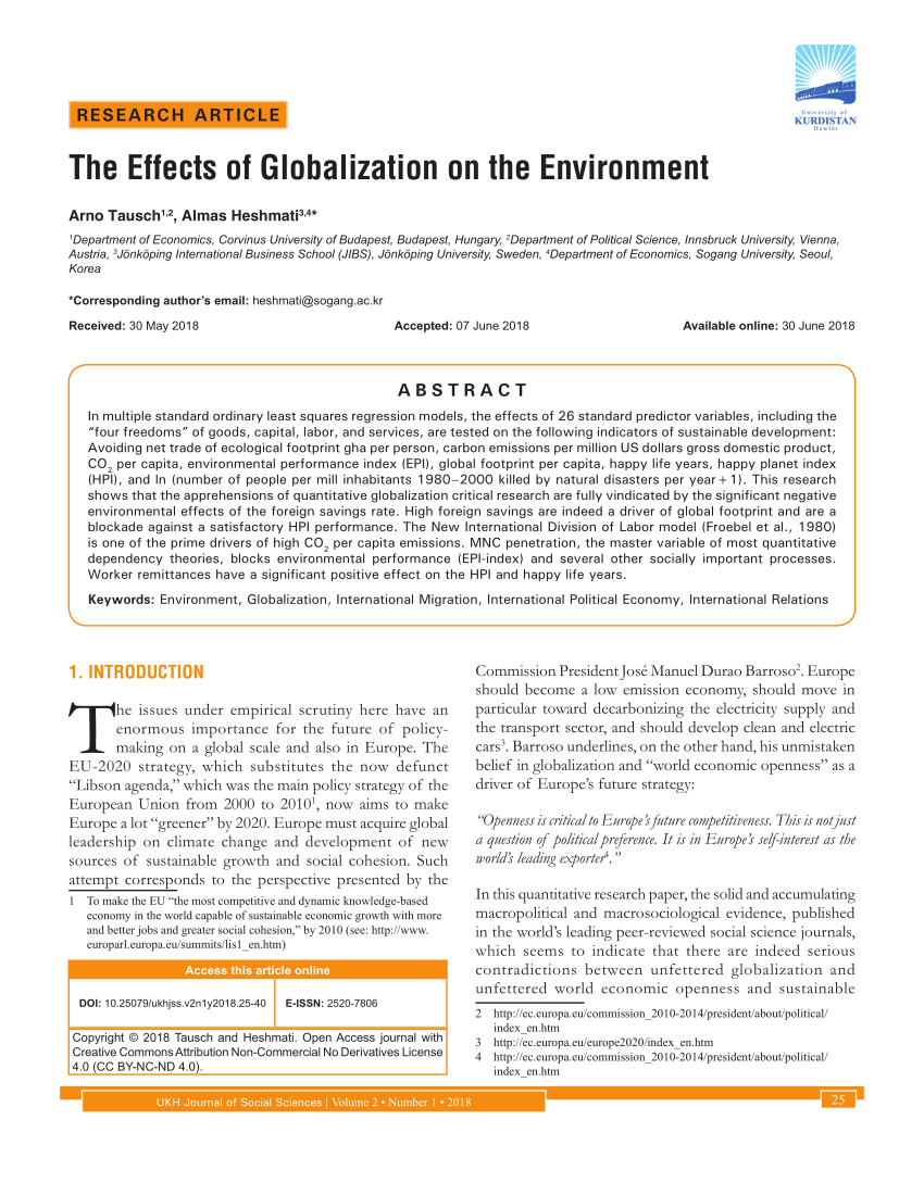 environmental impacts of globalization