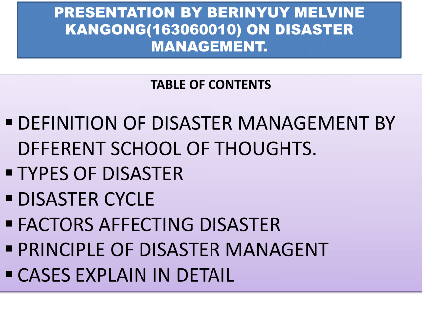 (PDF) Presentation and evaluation of a modern course in disaster