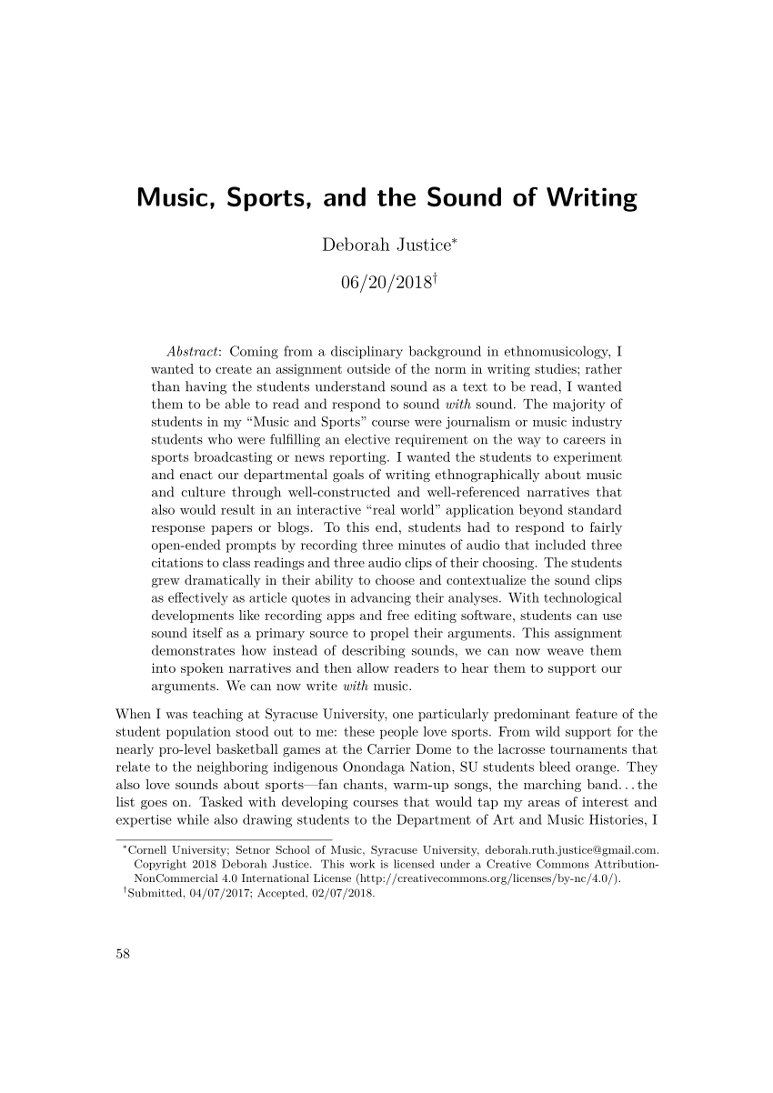 music and sport essay