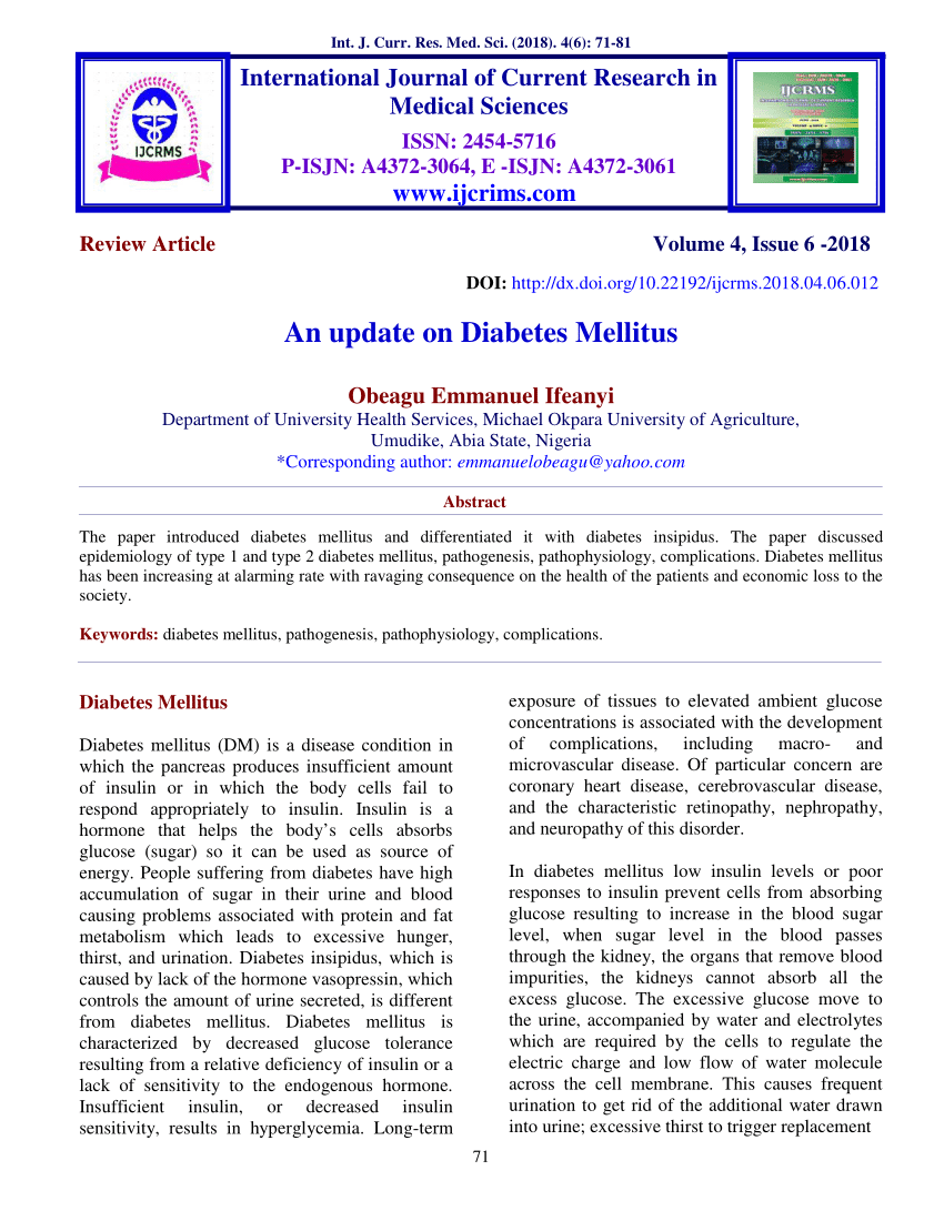 research proposal on diabetes mellitus pdf