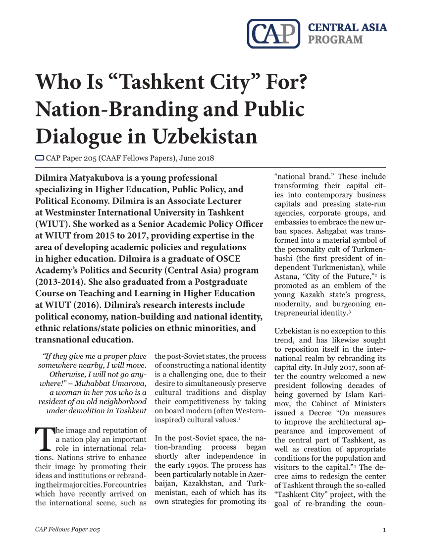 tashkent essay