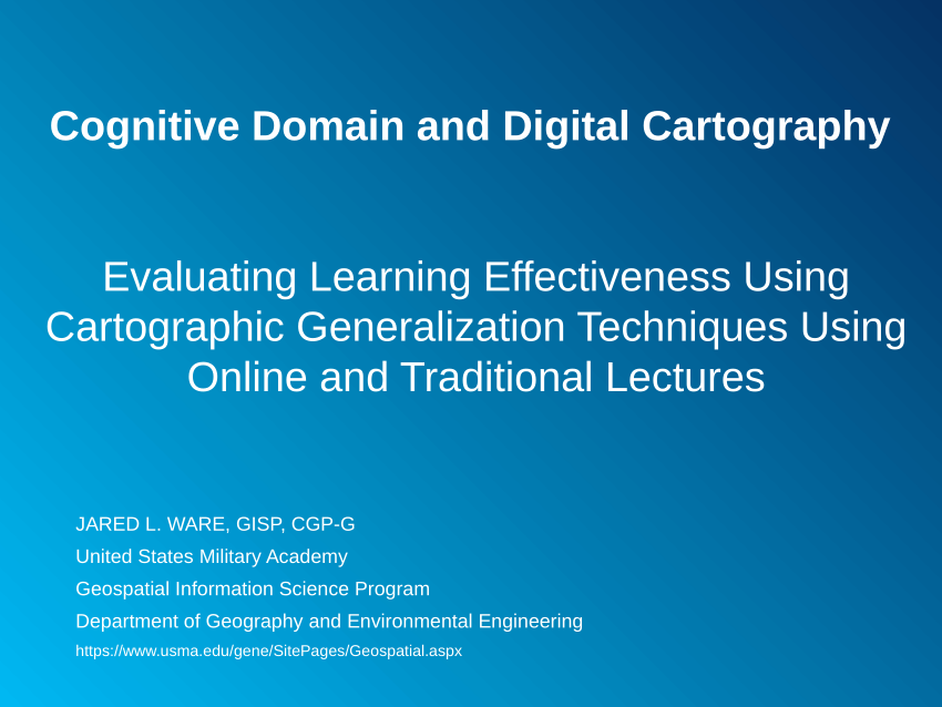 Pdf Evaluating Learning Effectiveness Using Cartographic Generalization Techniques Using 