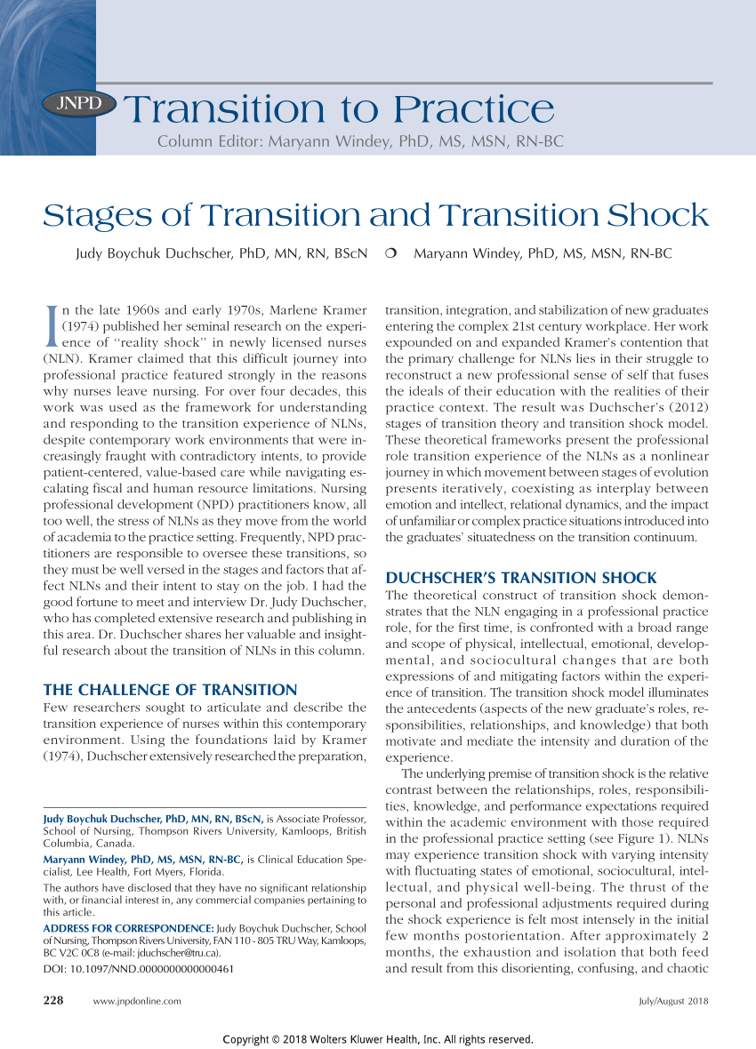 stages of transition theory