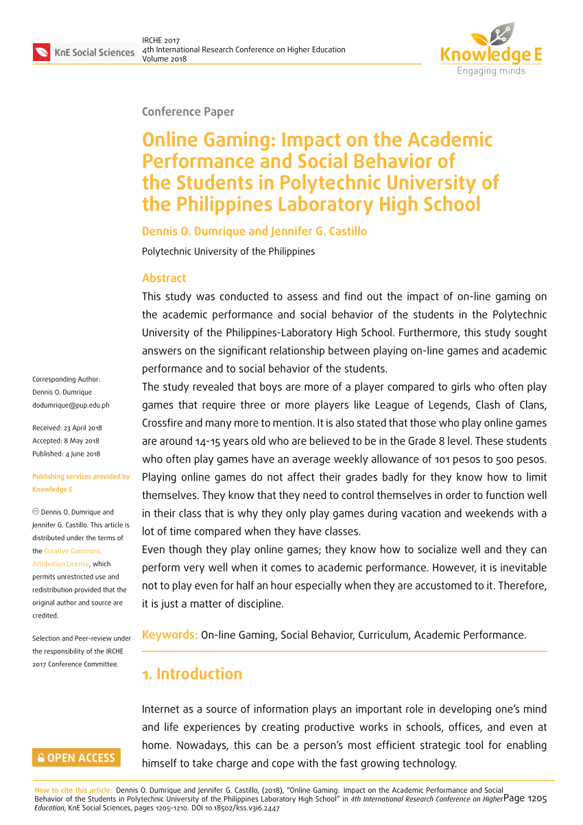 Playing Online Games Enhances Performance at School 