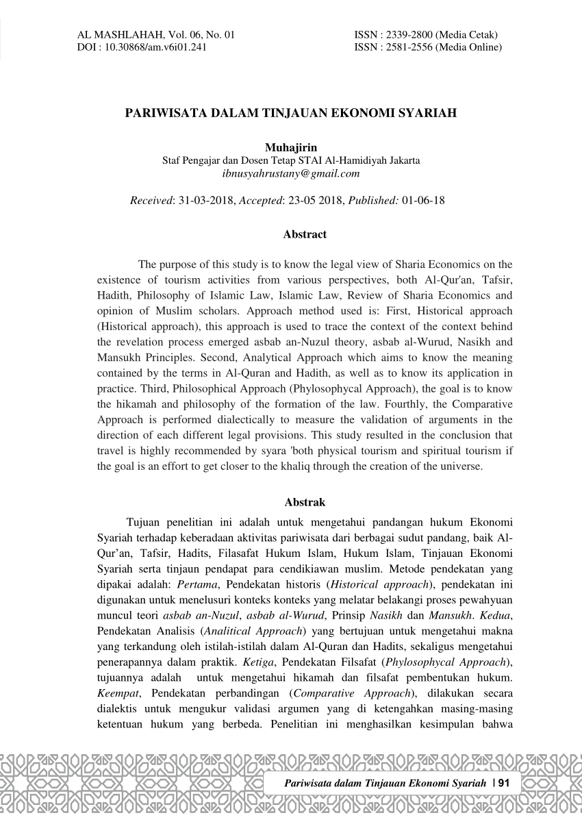 (PDF) Pariwisata Dalam Tinjauan Ekonomi Syariah