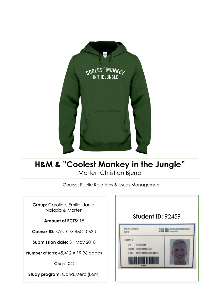 h&m coolest monkey in the jungle essay