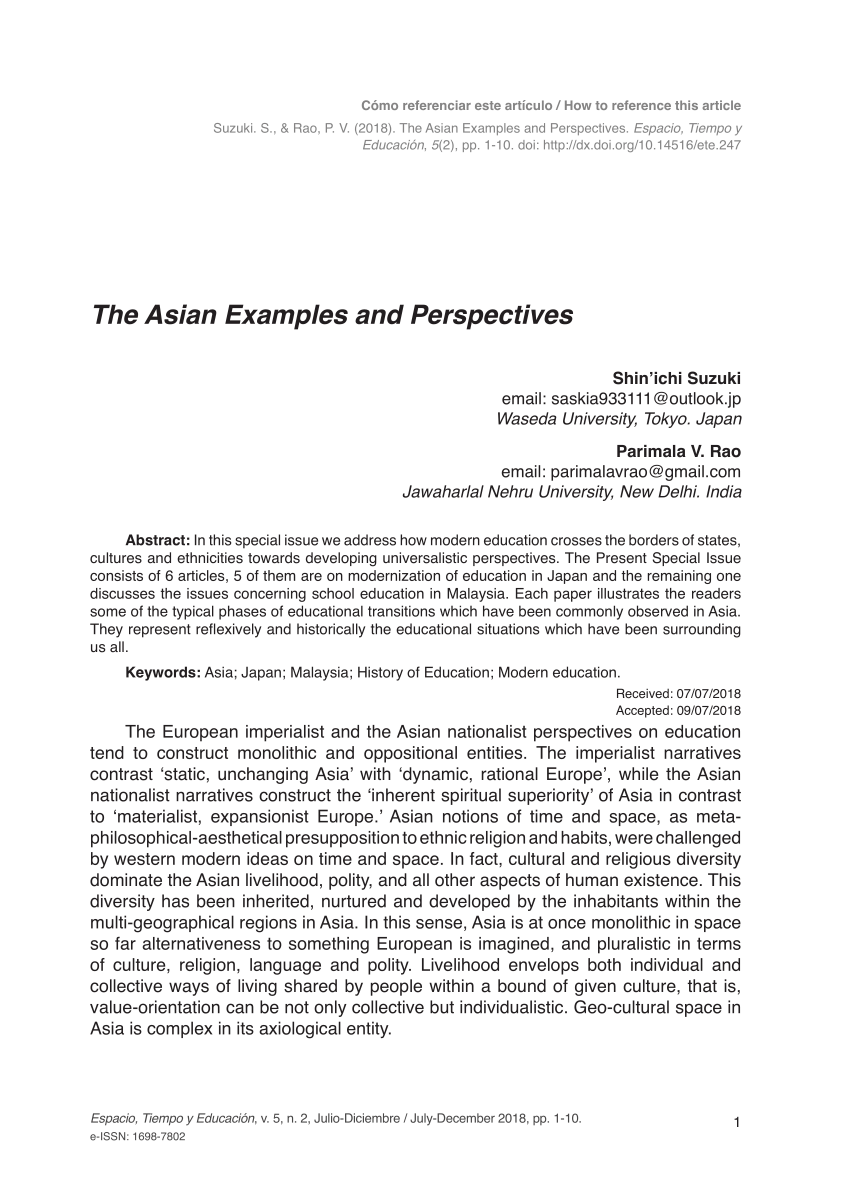 Pdf The Asian Examples And Perspectives 
