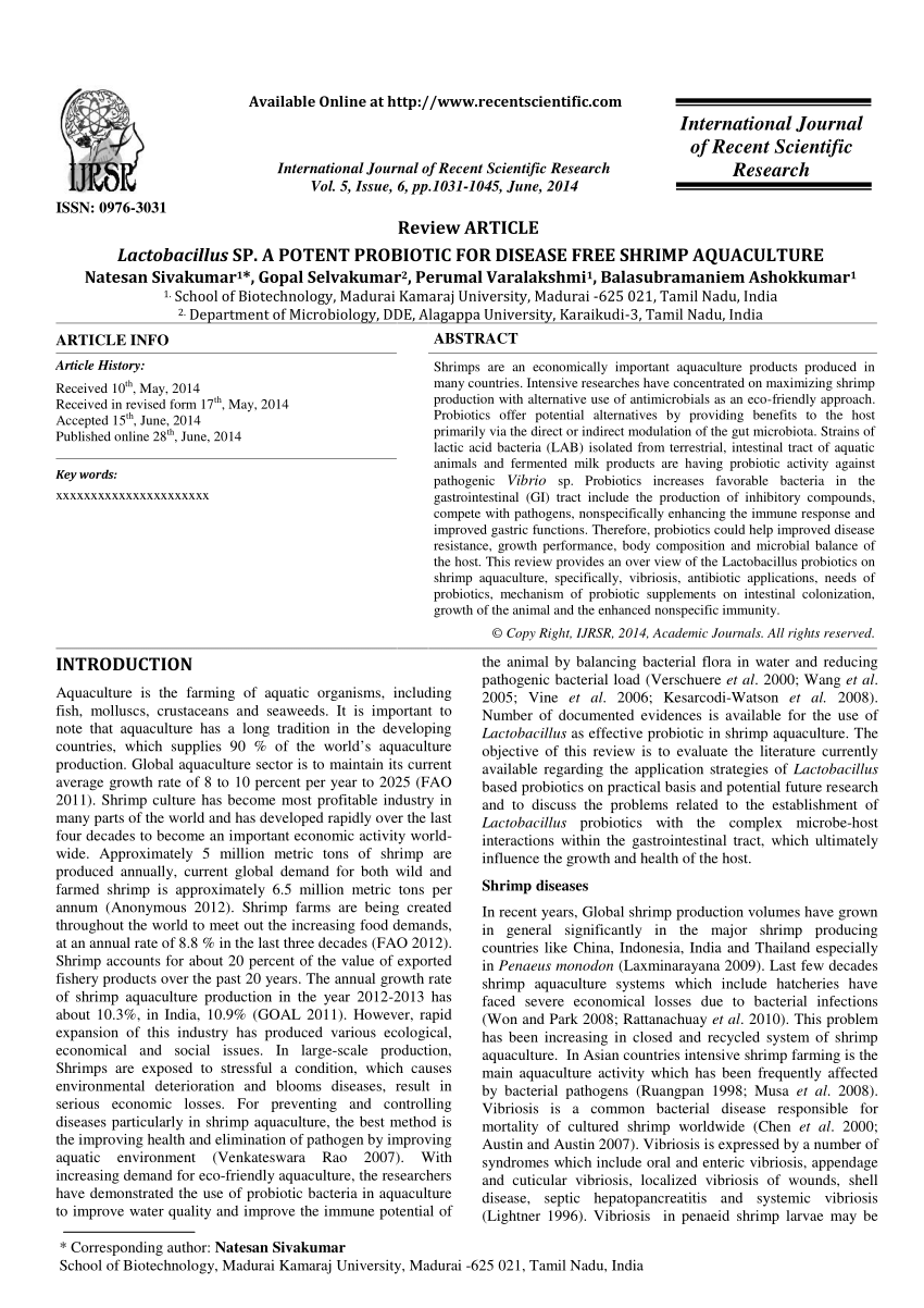 international journal of recent scientific research