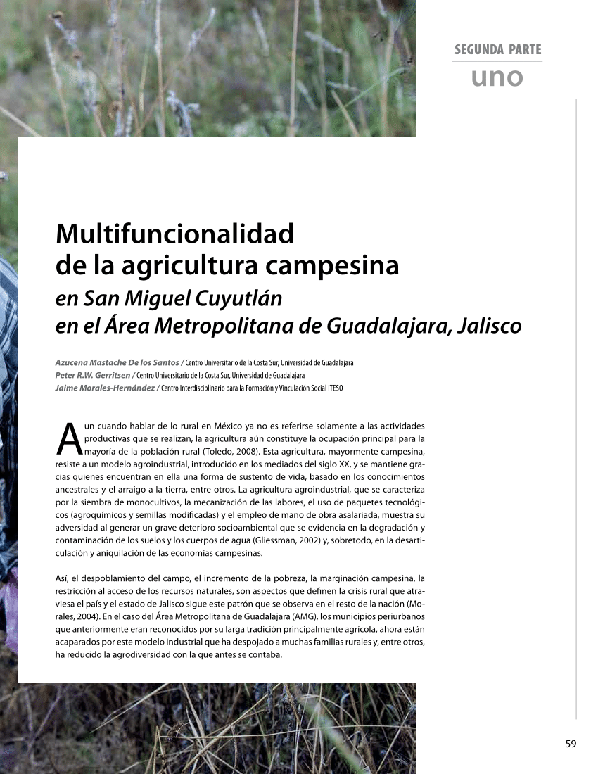 PDF) La agricultura de montaña en San Miguel Cuyutlán, Tlajomulco