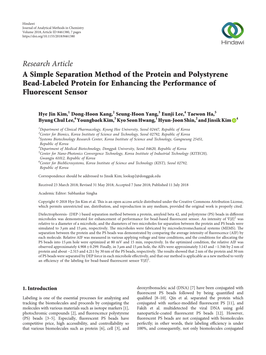 PDF) A Simple Separation Method of the Protein and Polystyrene