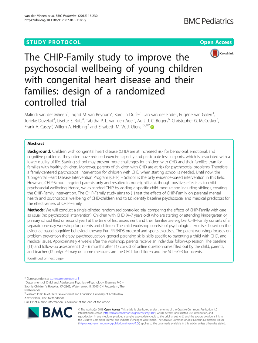 (PDF) The CHIP-Family study to improve the psychosocial ...