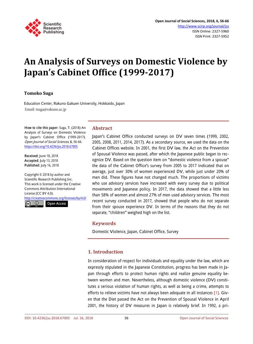 Pdf An Analysis Of Surveys On Domestic Violence By Japan S