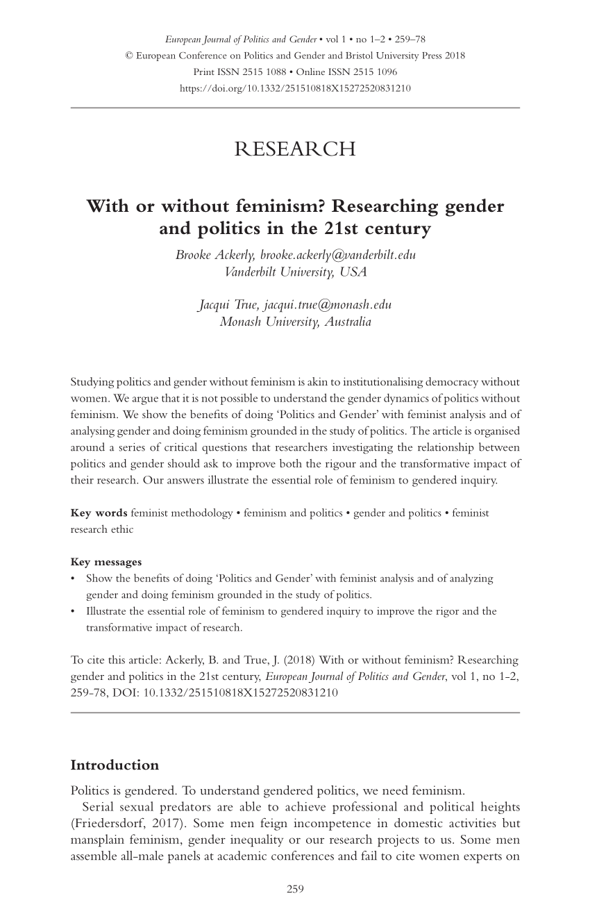 gender politics research papers