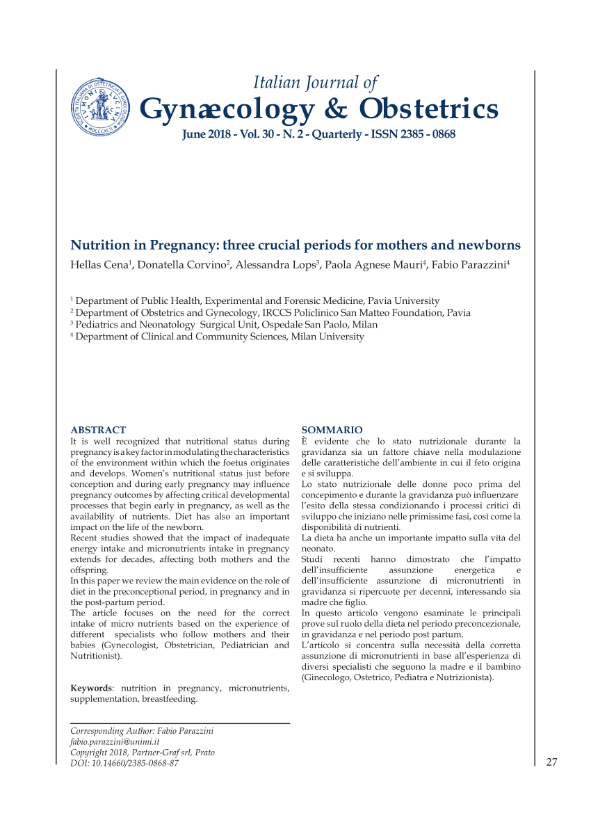 research paper on nutrition in pregnancy