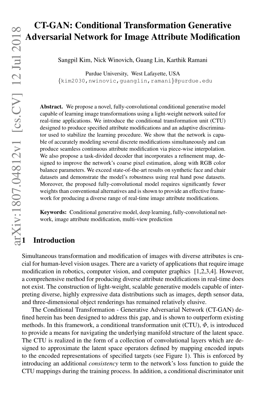 Pdf Ct Gan Conditional Transformation Generative