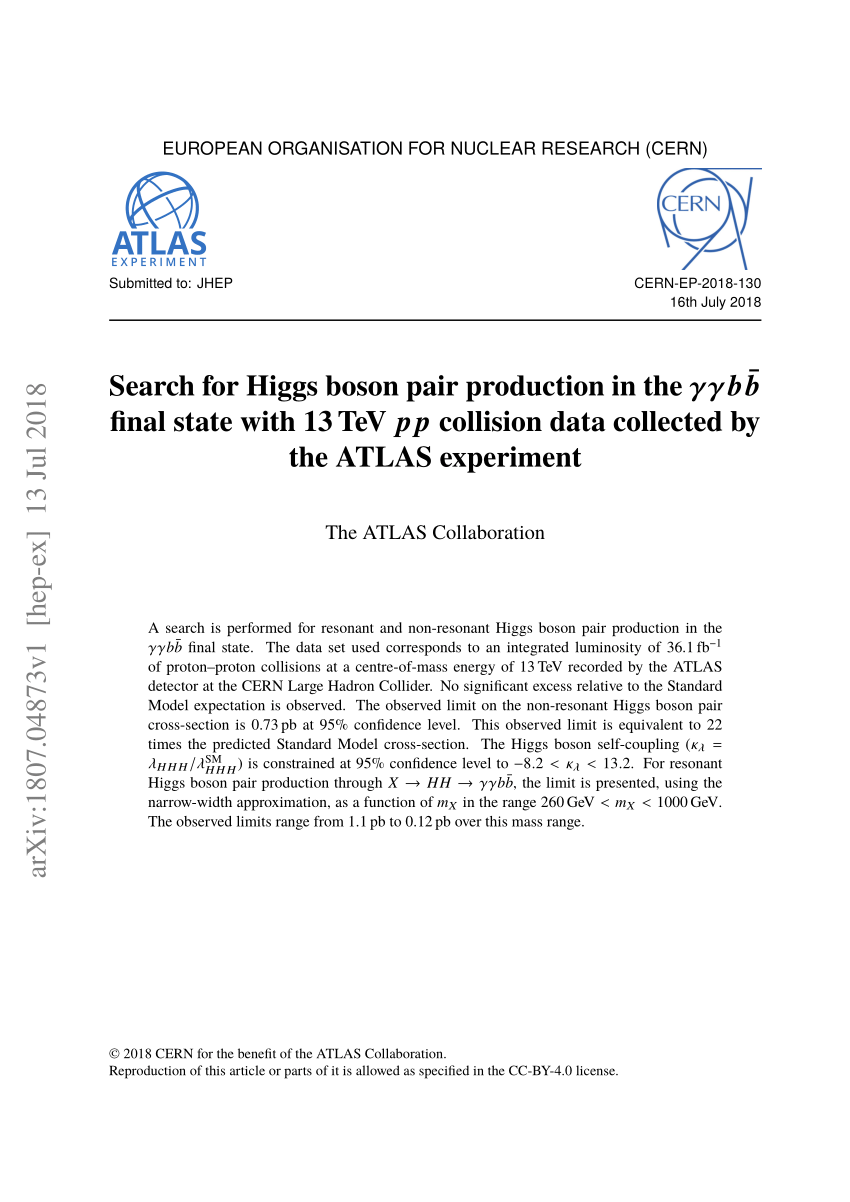 PDF) Search for Higgs boson pair production in the $\gamma\gamma b ...
