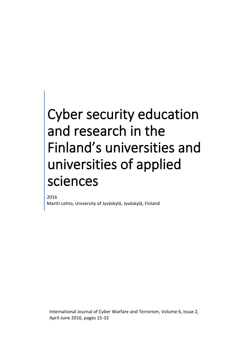 phd in cyber security in finland