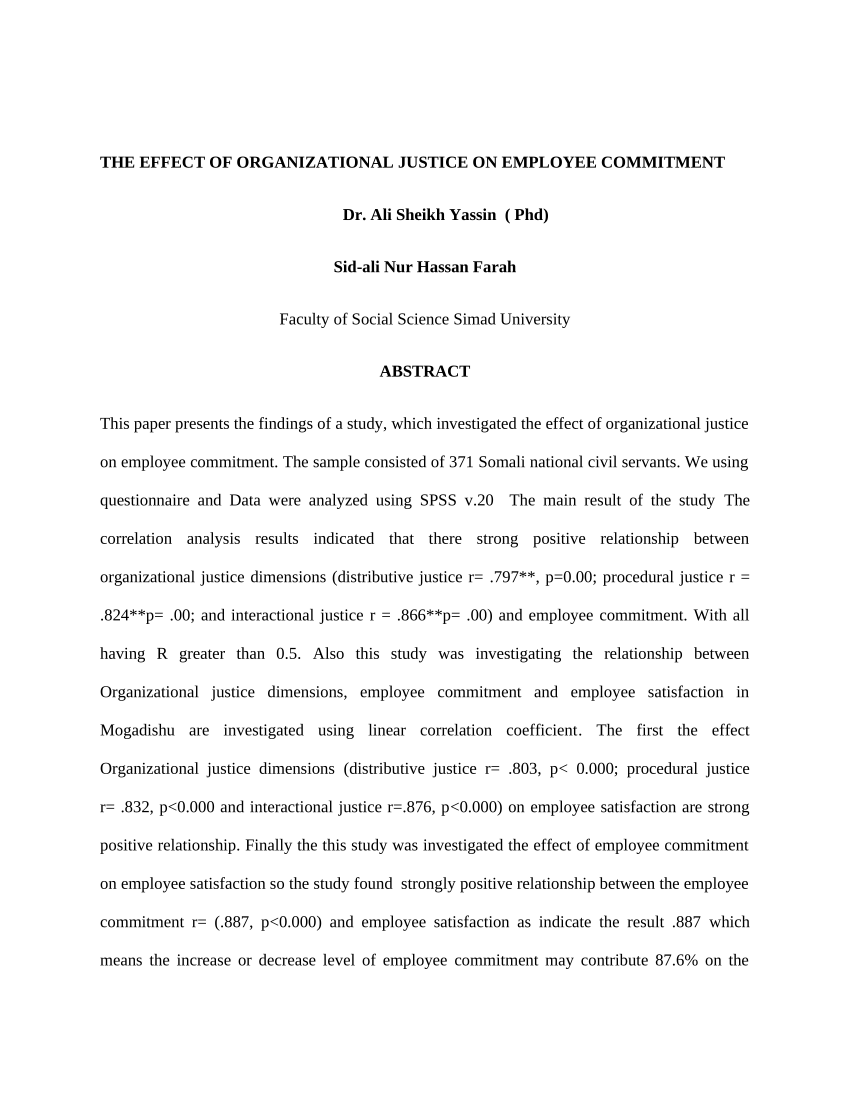 research paper on organisational justice