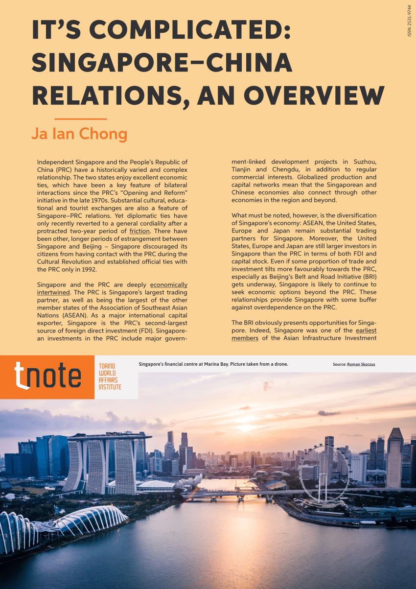 (PDF) It’s Complicated SingaporeChina Relations, an Overview