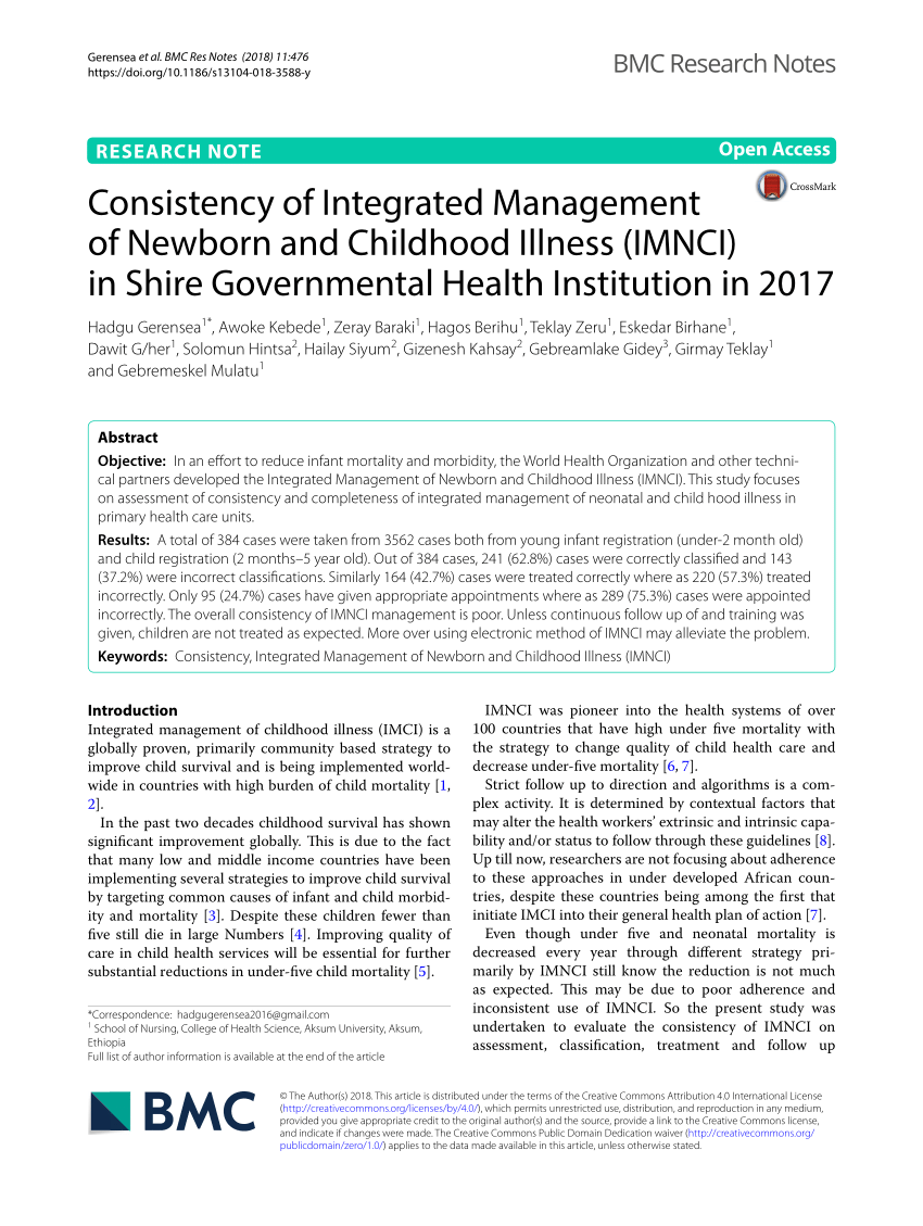 Outline of the Integrated Management of Childhood Illness (IMCI) impact...  | Download Scientific Diagram