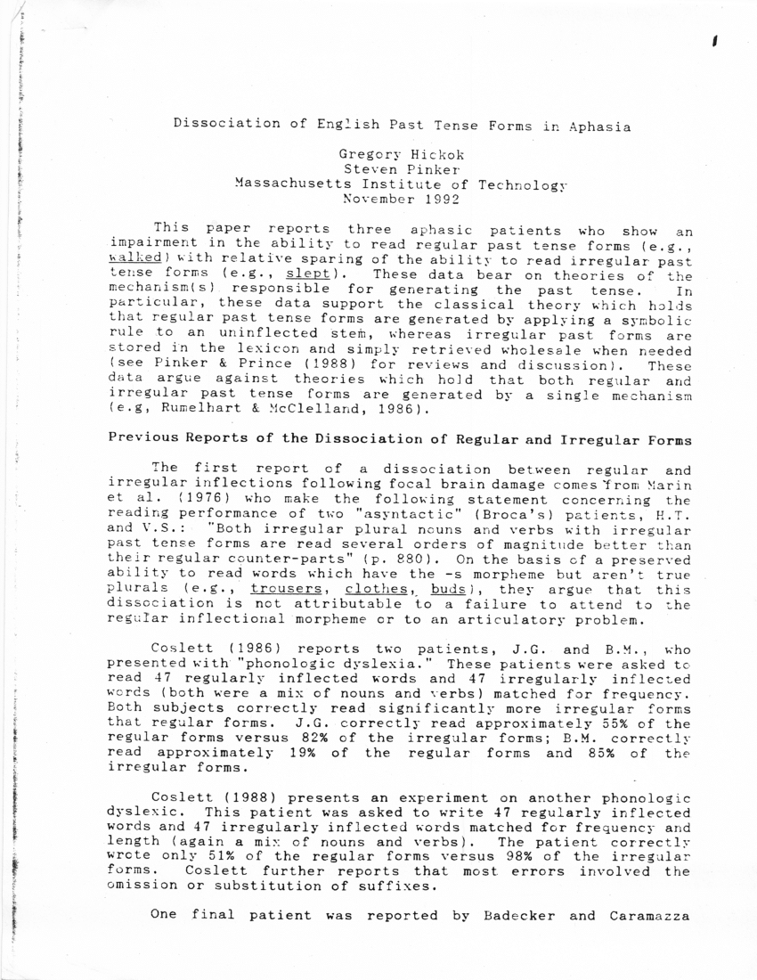 pdf-dissociation-of-english-past-tense-forms-in-aphasia