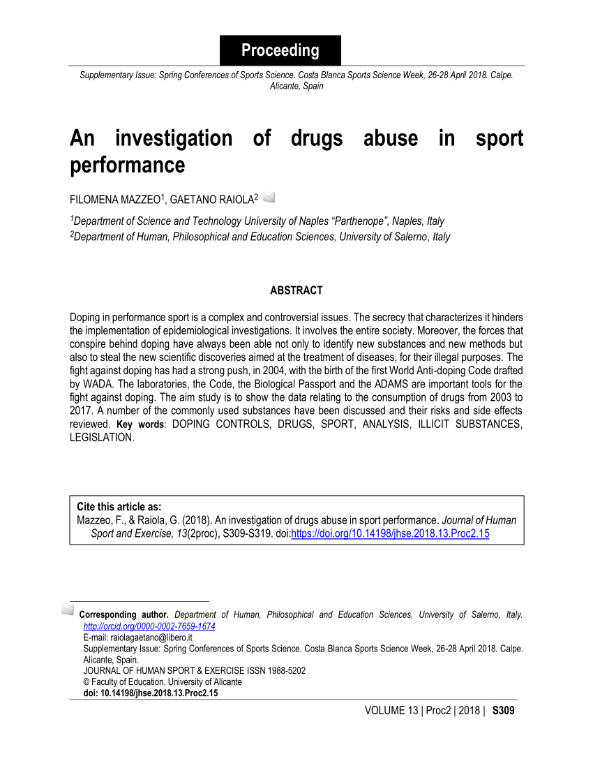 sports drugs research paper