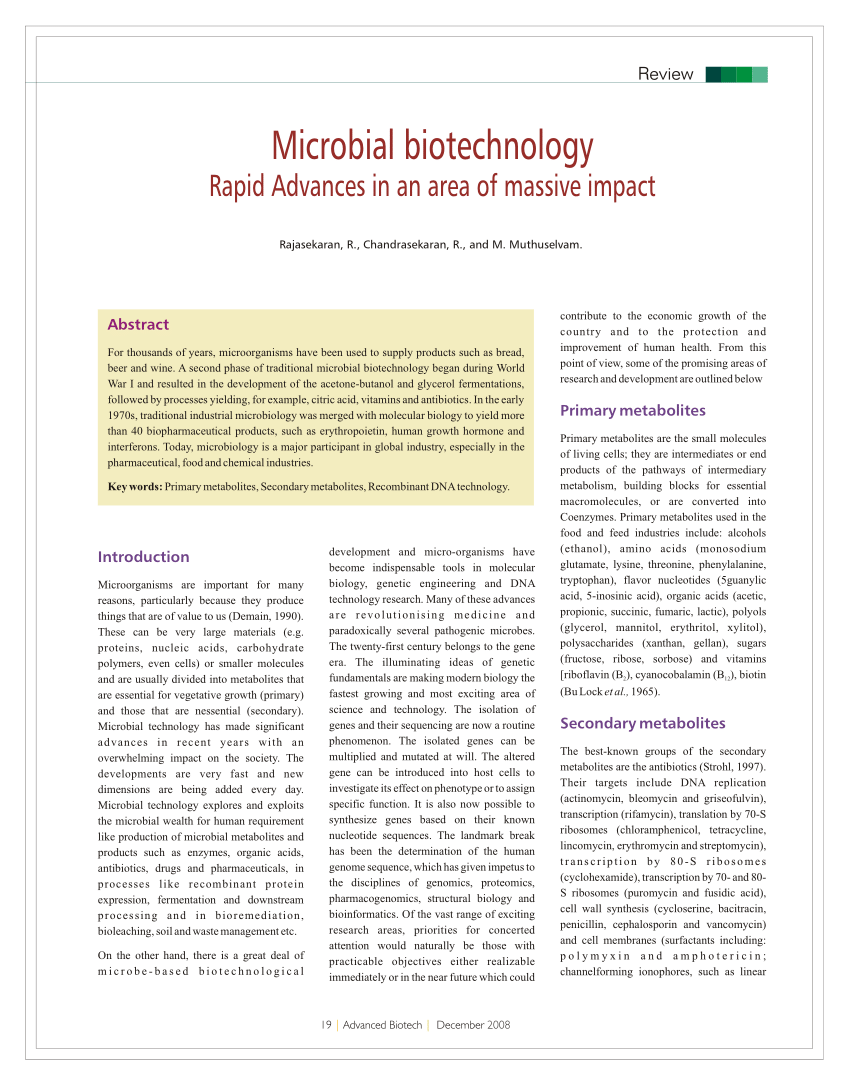 research article on microbial biotechnology