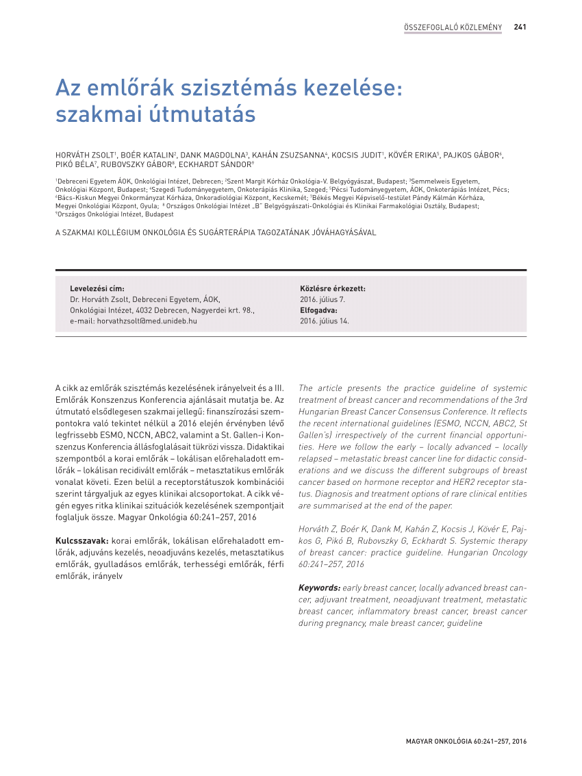 Okkult emlőrák - Emlő daganatok | Hungarian Oncology Network - bnkstudio.hu
