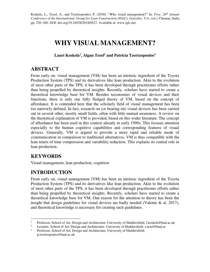 visual management thesis