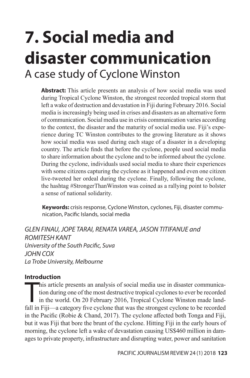 cyclone winston case study a level