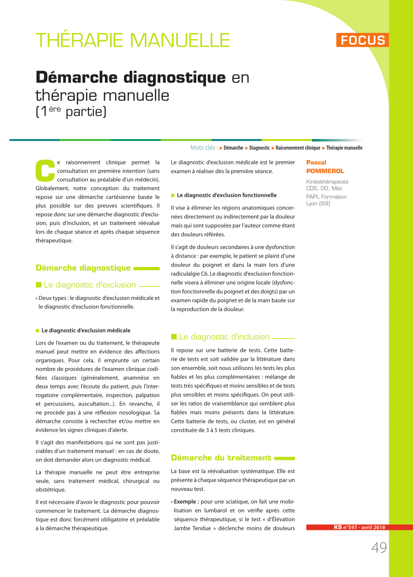 (PDF) THÉRAPIE MANUELLE