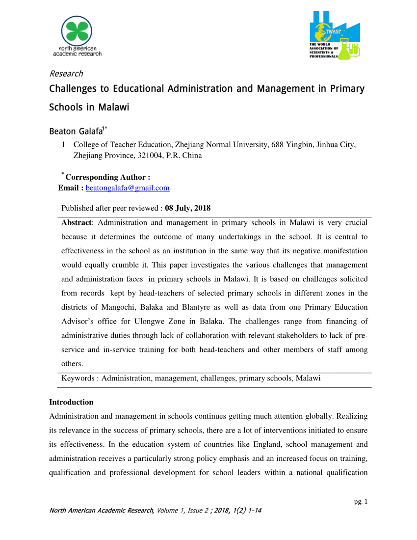 sample thesis title in educational management