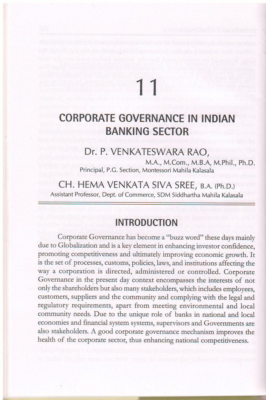 research paper on corporate governance in banking sector