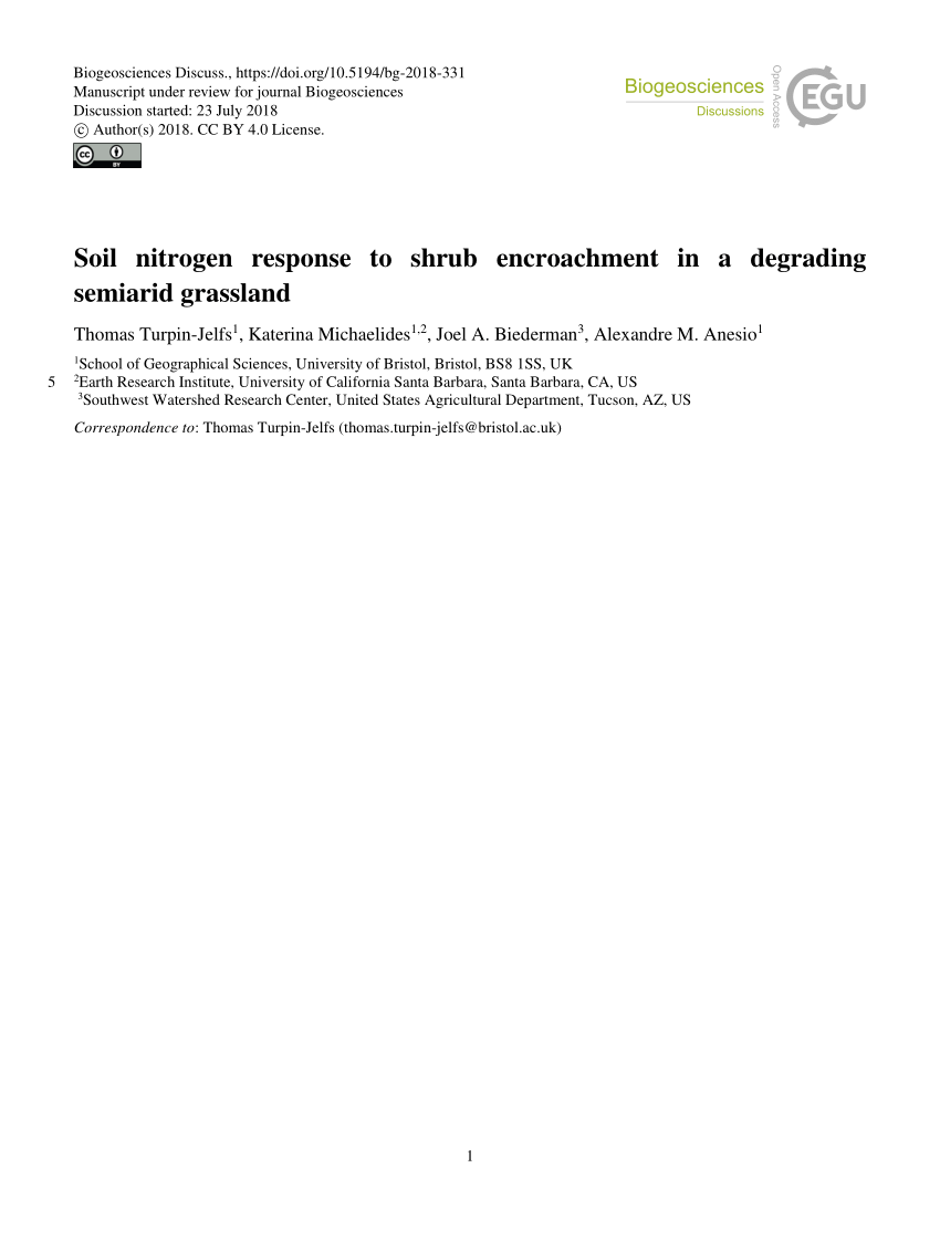 PDF) Soil nitrogen response to shrub encroachment in a degrading ...