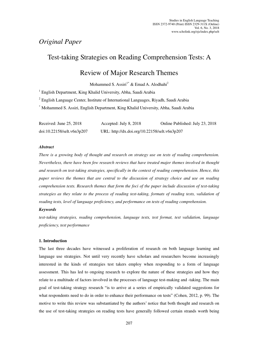 research on reading comprehension pdf
