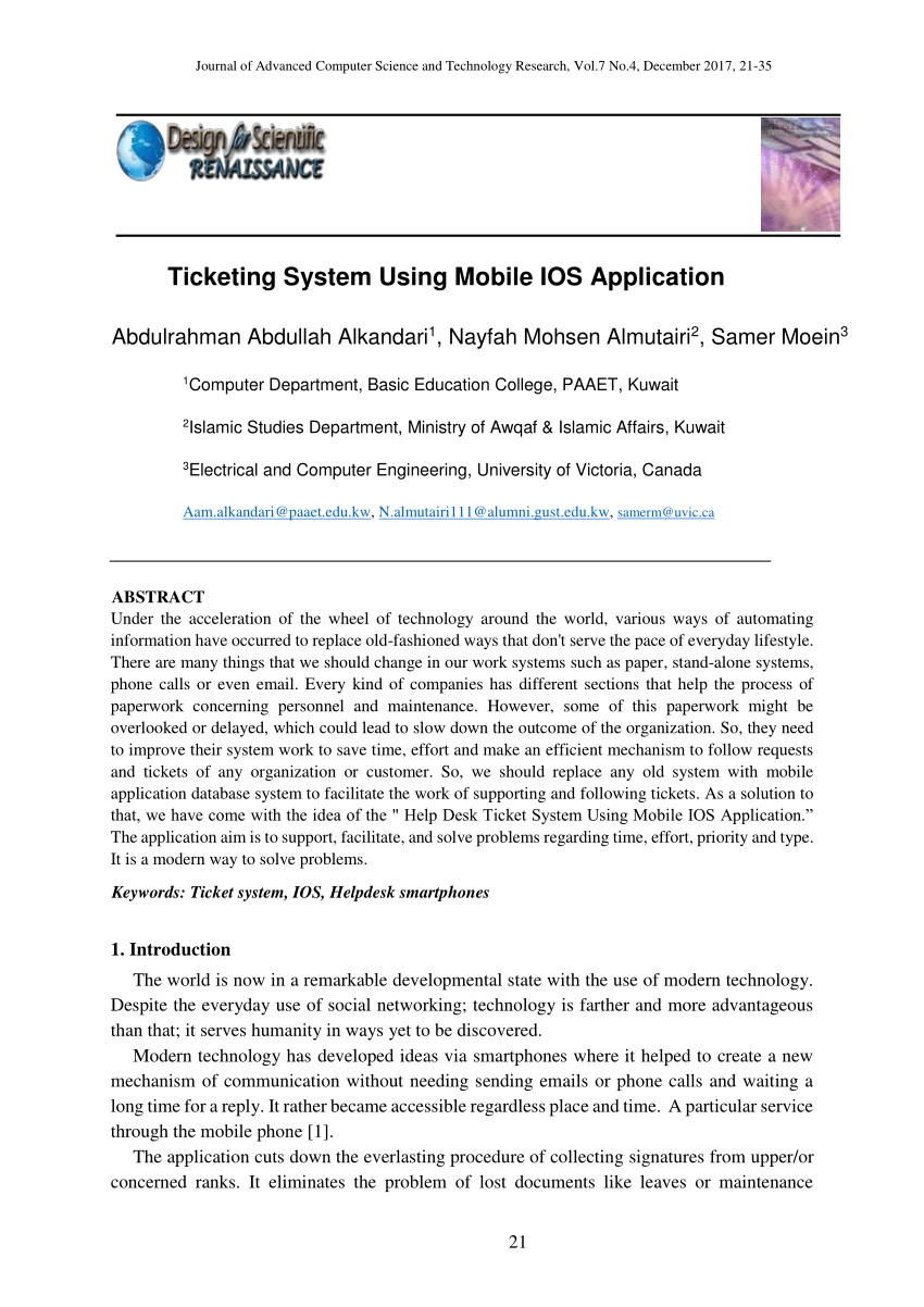 Pdf Ticketing System Using Mobile Ios Application