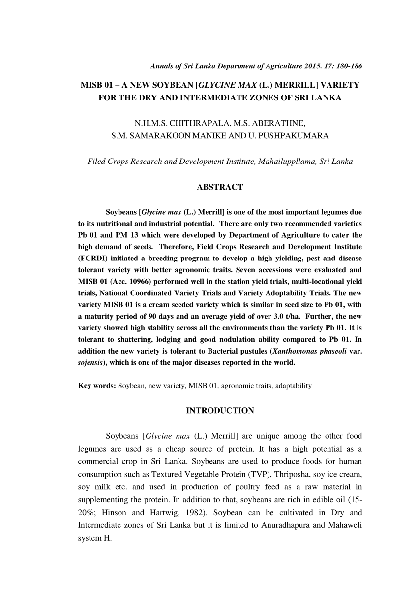 (PDF) Annals of Sri Lanka Department of Agriculture