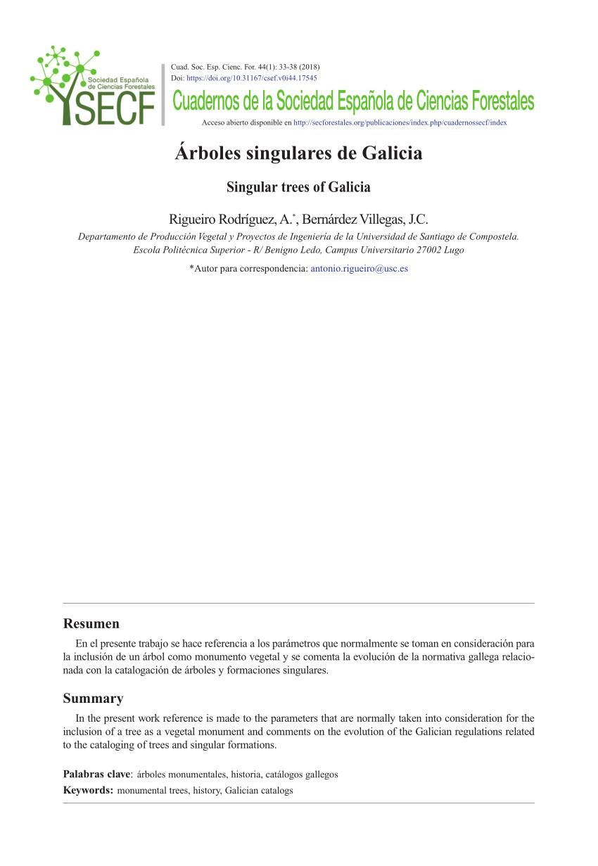 PDF) Árboles singulares de Galicia