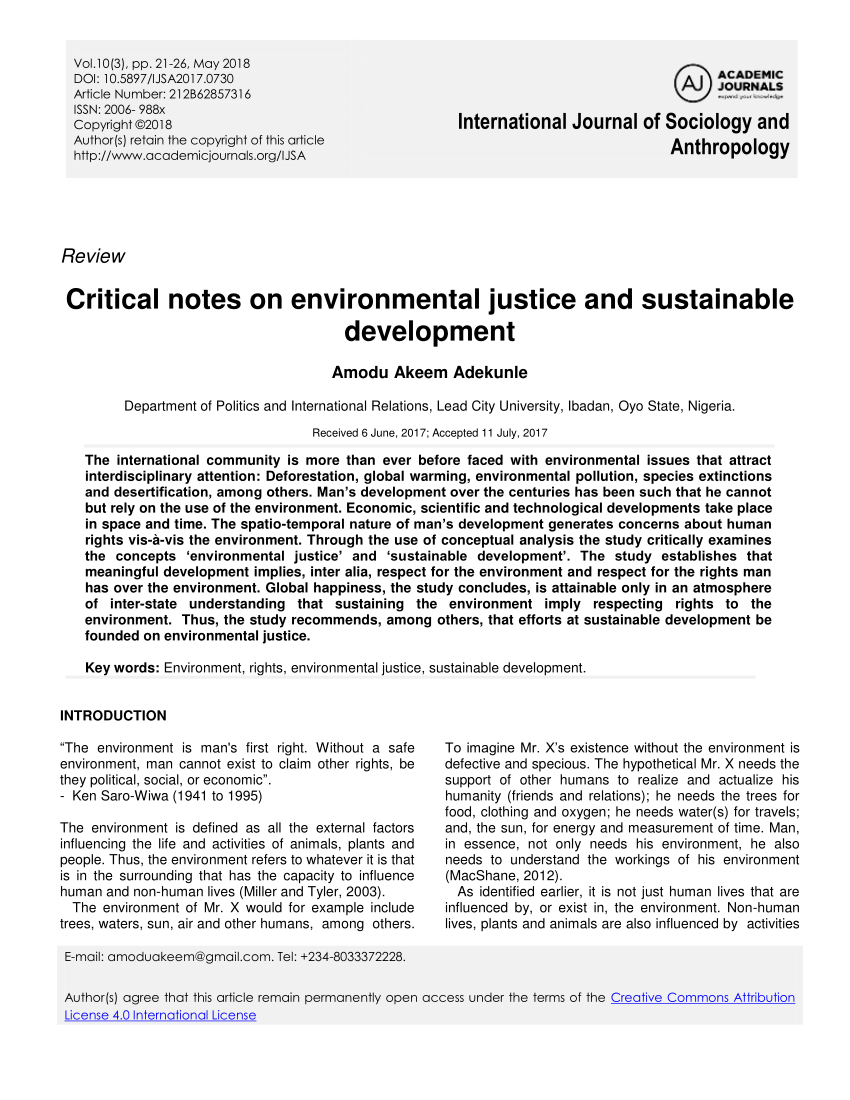 case study on environmental justice