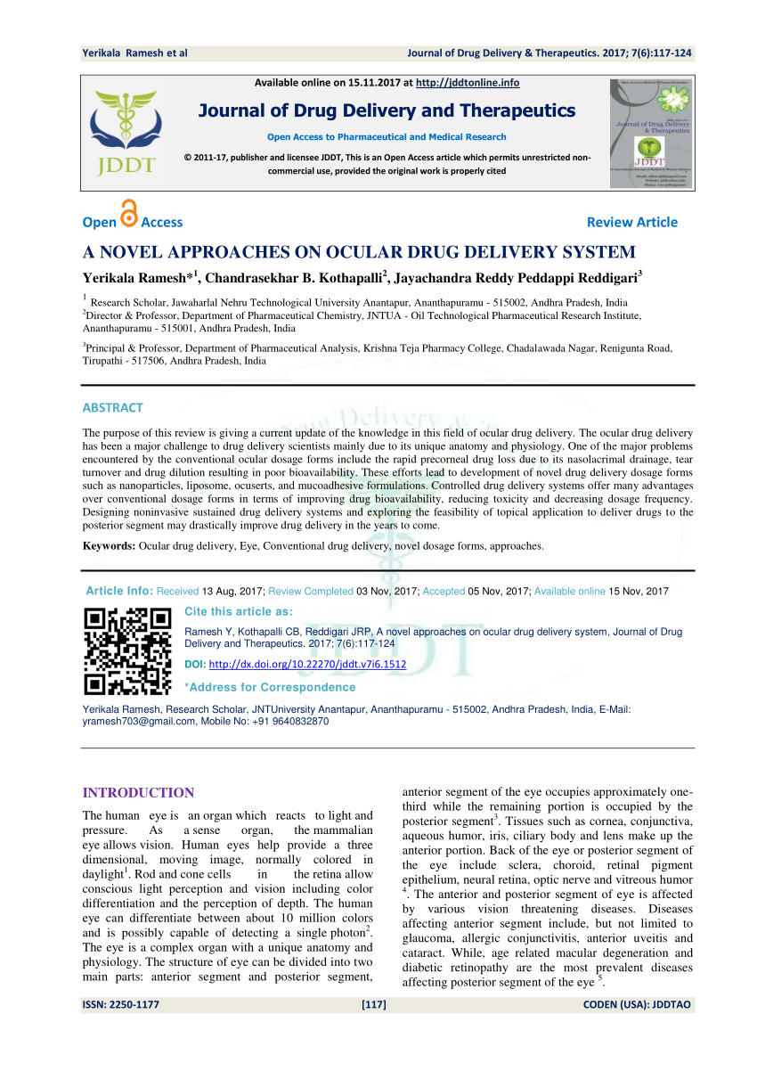 PDF) Combination drug delivery approaches in ophthalmology