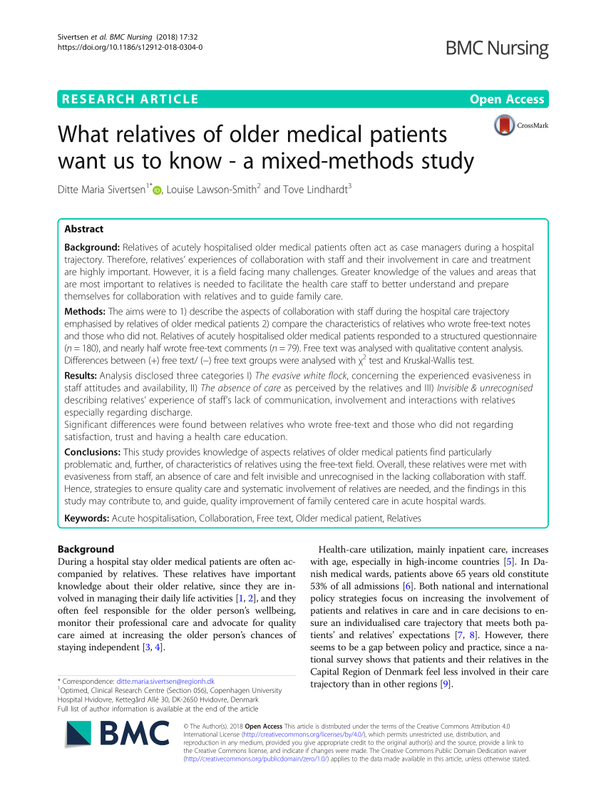 PDF) What relatives of older medical patients want us to know