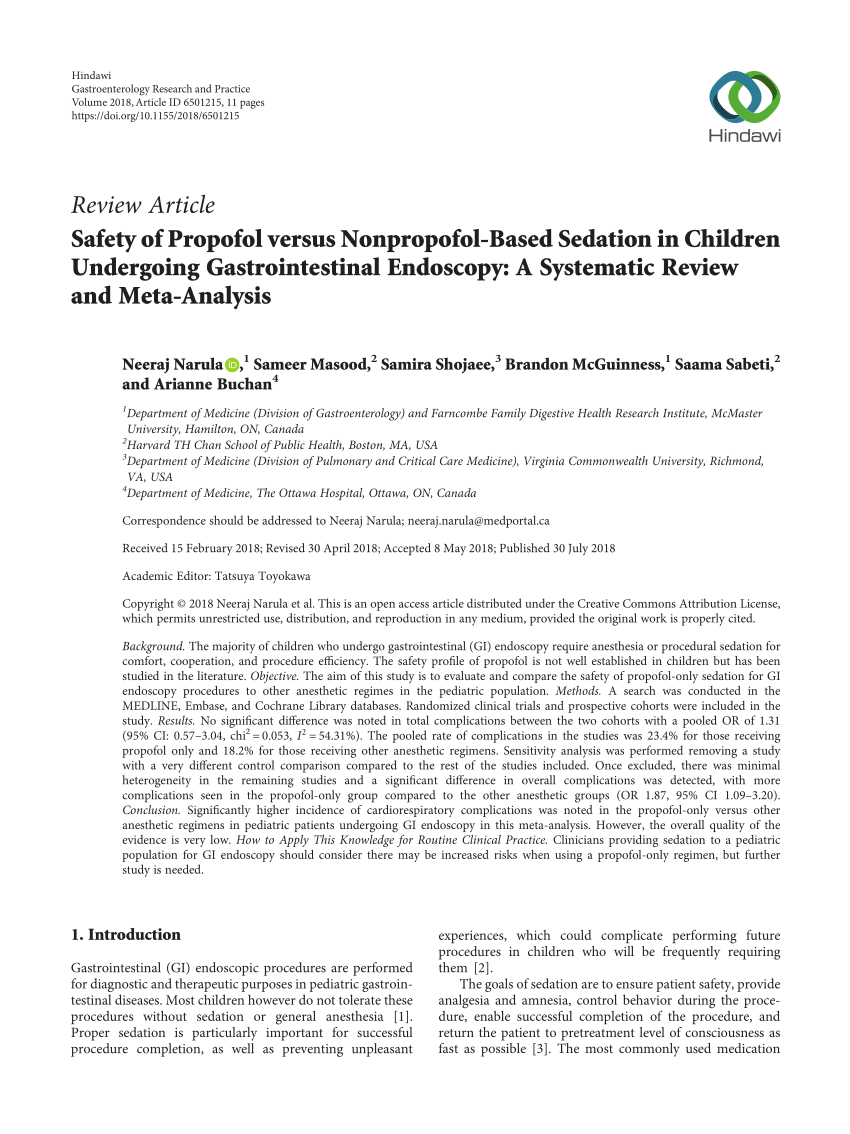 Propofol use in newborns and children: is it safe? A systematic review