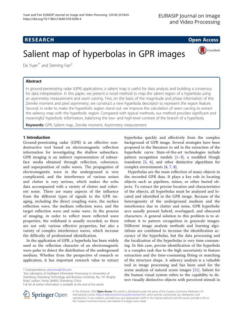 Pdf Salient Map Of Hyperbolas In Gpr Images