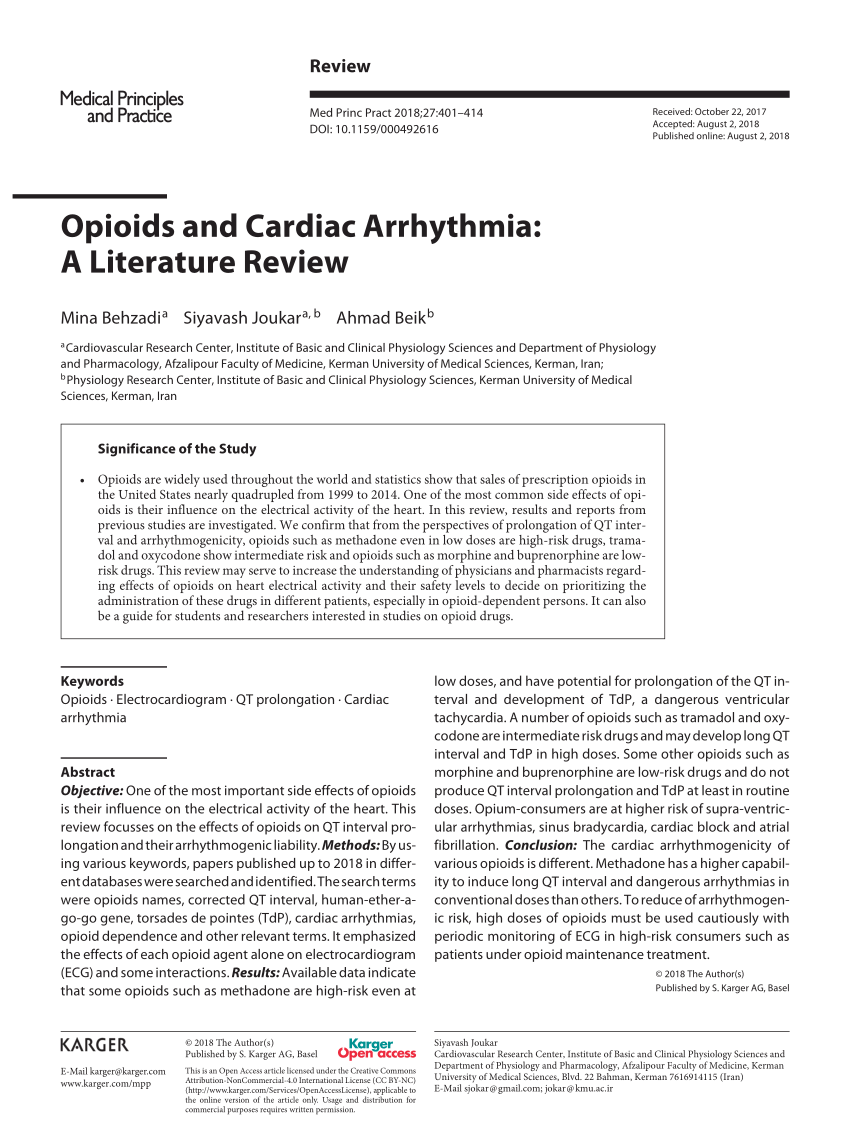 literature review of cardiac arrhythmia