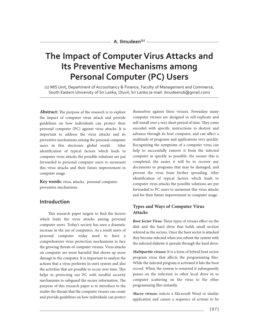 research paper on computer viruses pdf